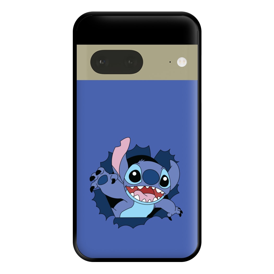 Torn Blue Alien Phone Case for Google Pixel 7a