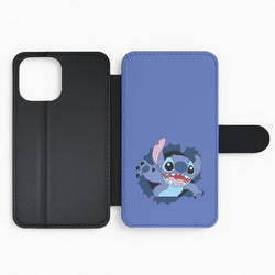 Torn Blue Alien Flip Phone Case