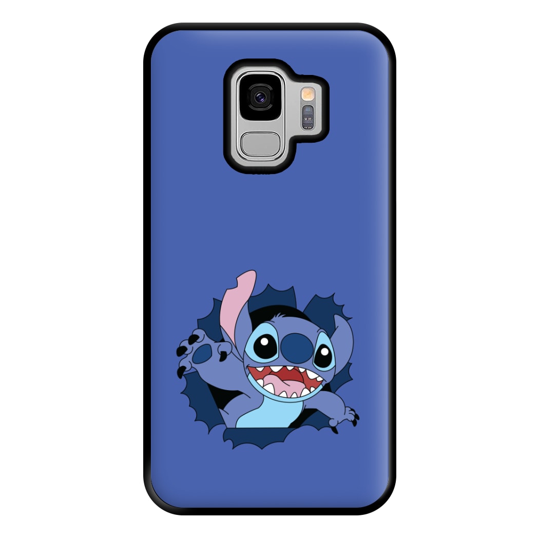 Torn Blue Alien Phone Case for Galaxy S9 Plus