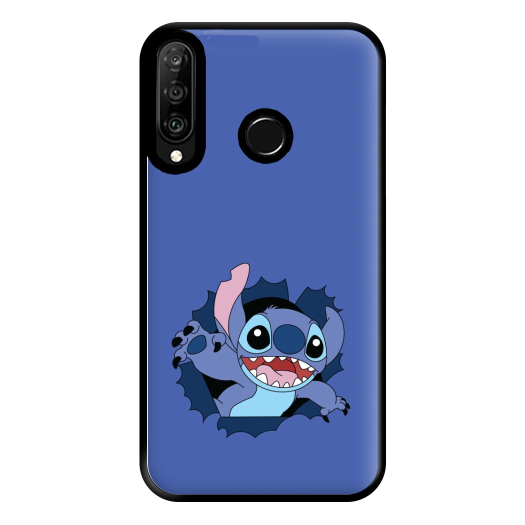 Torn Blue Alien Phone Case for Huawei P30 Lite