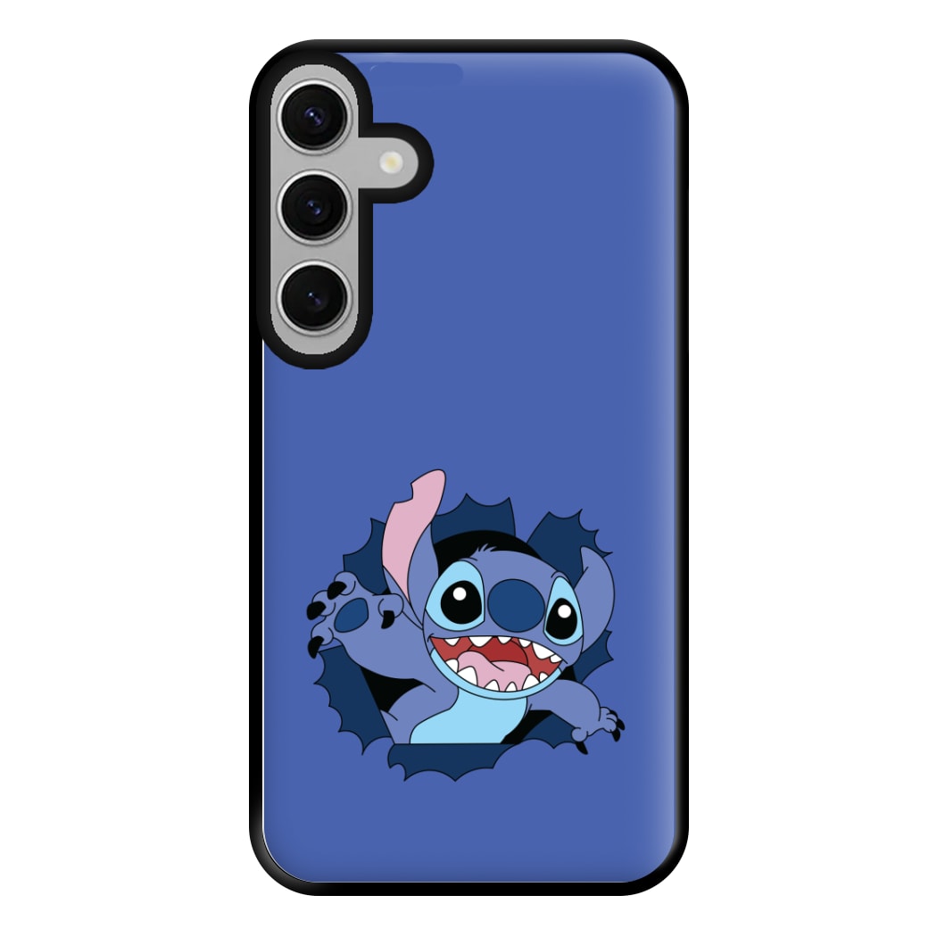 Torn Blue Alien Phone Case for Galaxy S24FE