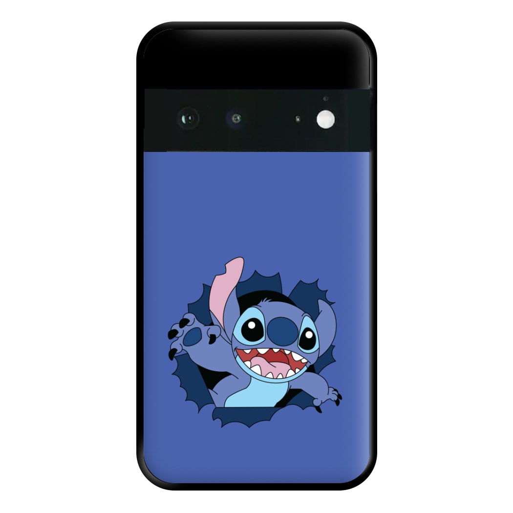 Torn Blue Alien Phone Case for Google Pixel 6a