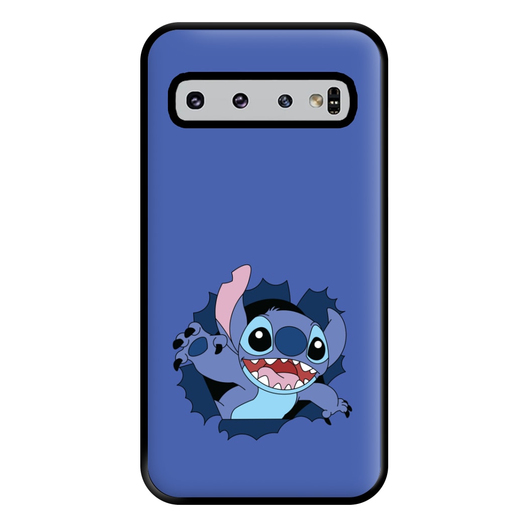 Torn Blue Alien Phone Case for Galaxy S10 Plus