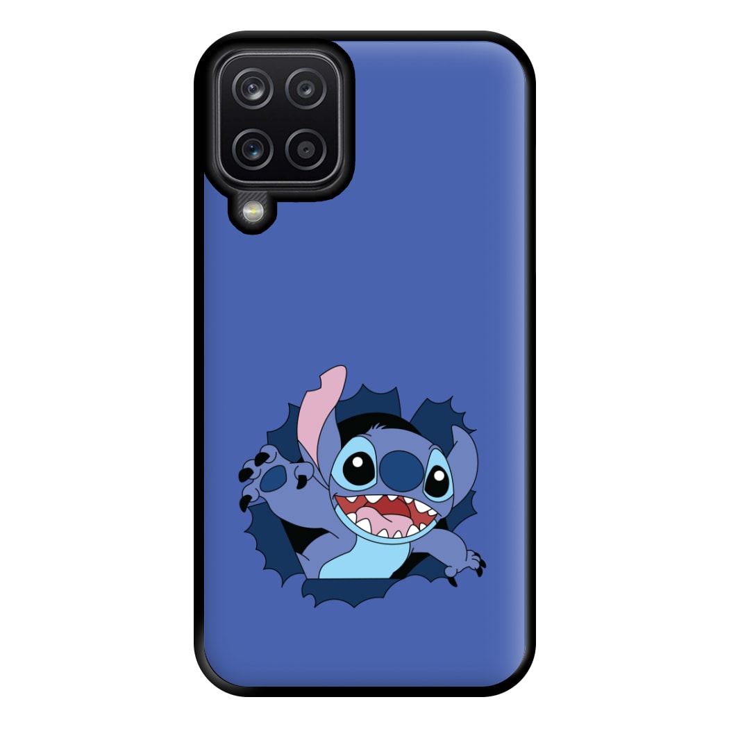 Torn Blue Alien Phone Case for Galaxy A12