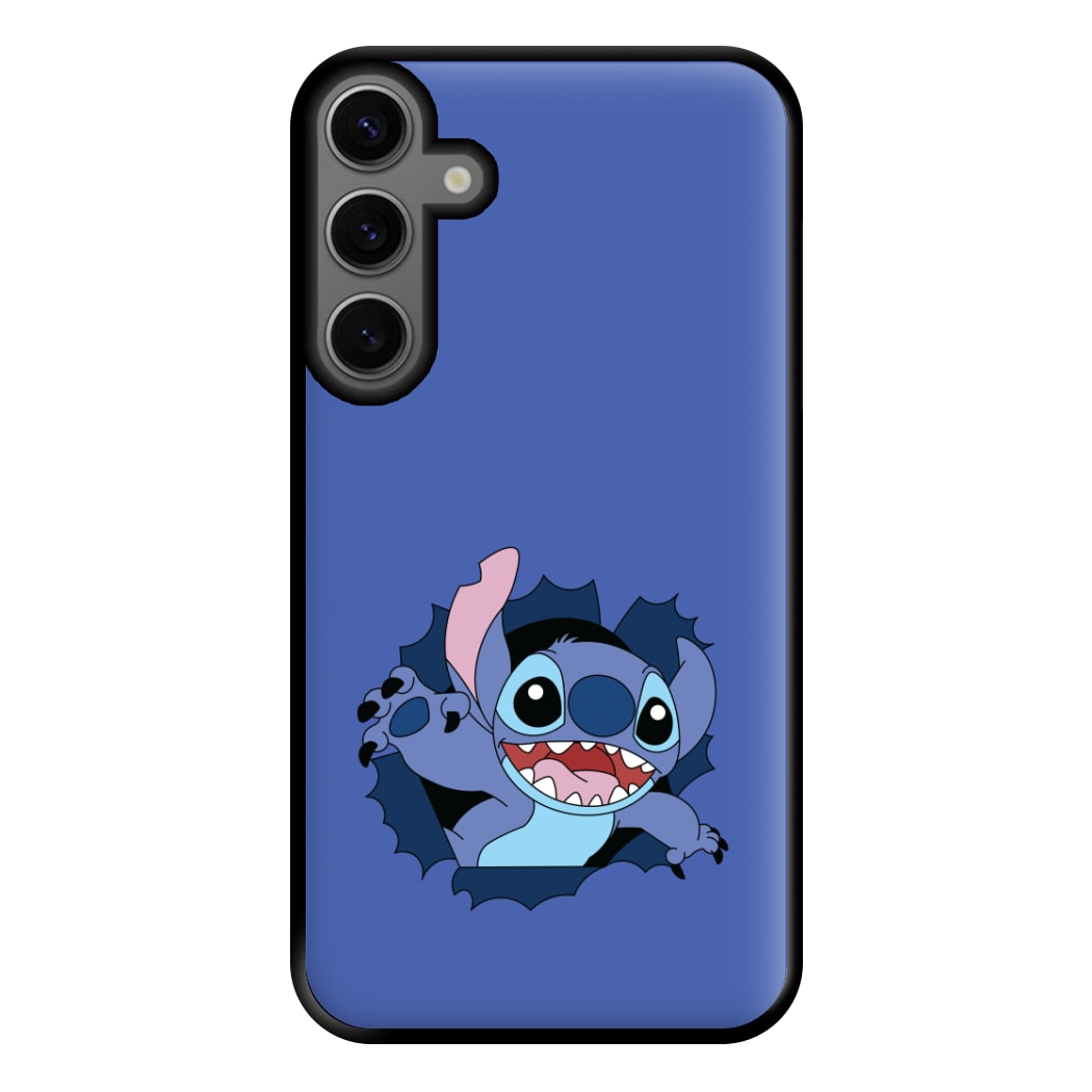 Torn Blue Alien Phone Case for Galaxy S23FE