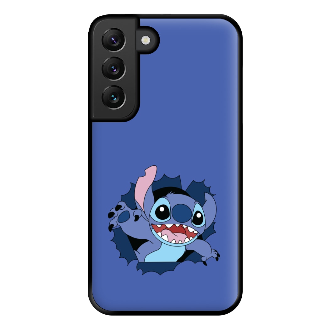 Torn Blue Alien Phone Case for Galaxy S22 Plus