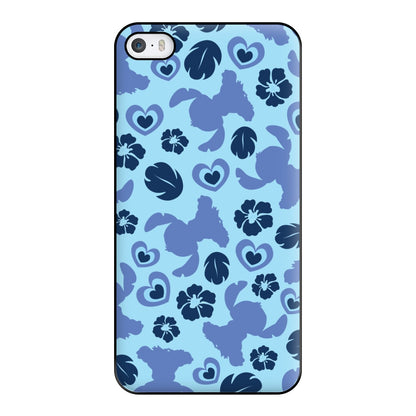 Blue Alien Silhouette Pattern Phone Case for iPhone 5 / 5s / SE 2016