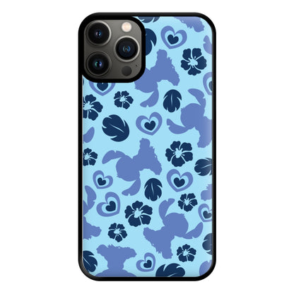 Blue Alien Silhouette Pattern Phone Case for iPhone 11 Pro Max