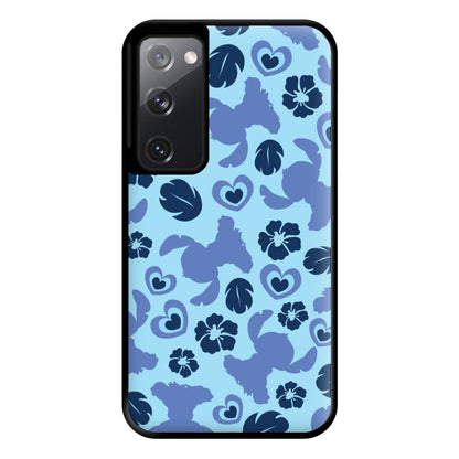 Blue Alien Silhouette Pattern Phone Case for Galaxy S20FE