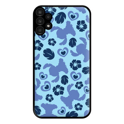 Blue Alien Silhouette Pattern Phone Case for Galaxy A13