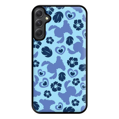 Blue Alien Silhouette Pattern Phone Case for Galaxy A14