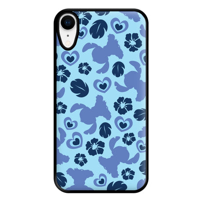 Blue Alien Silhouette Pattern Phone Case for iPhone XR