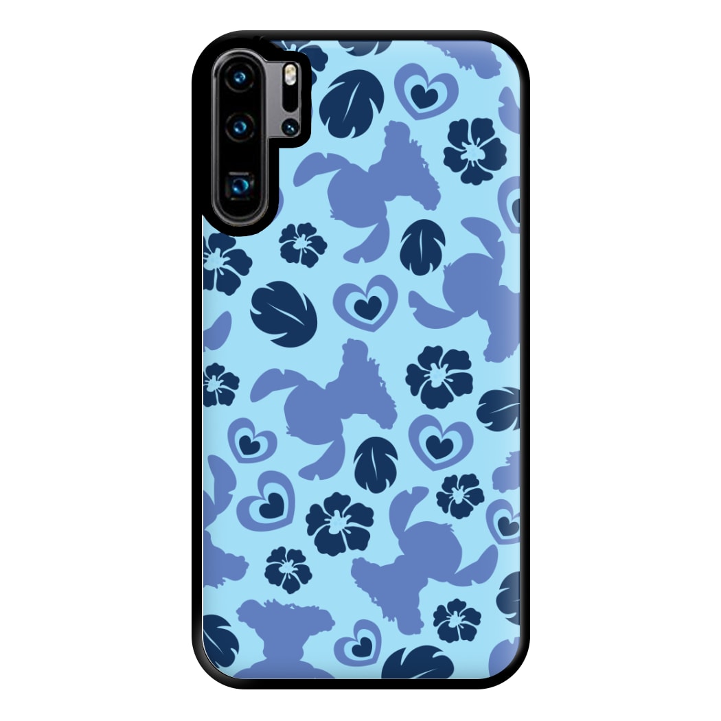 Blue Alien Silhouette Pattern Phone Case for Huawei P30 Pro