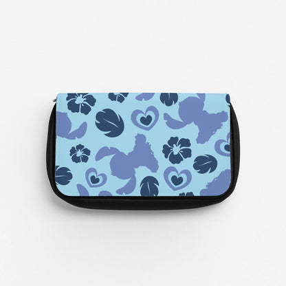 Blue Alien Silhouette Pattern Pencil Case