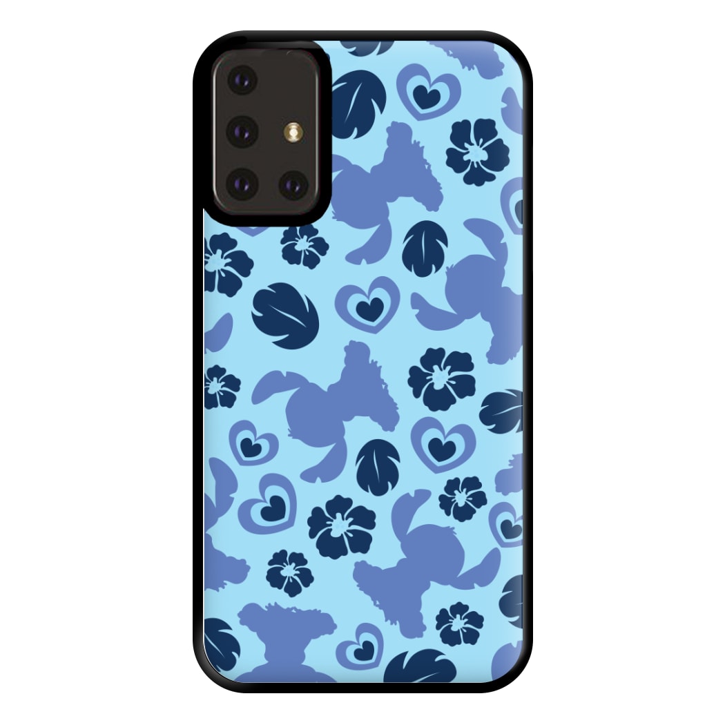 Blue Alien Silhouette Pattern Phone Case for Galaxy A71