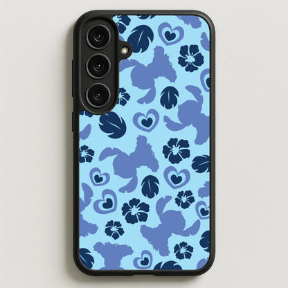 Blue Alien Silhouette Pattern Phone Case for Galaxy S25FE