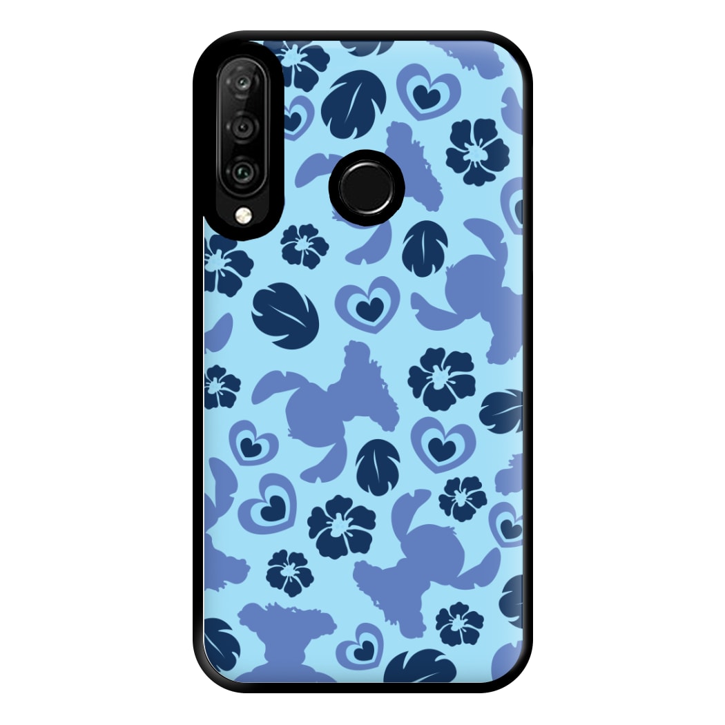 Blue Alien Silhouette Pattern Phone Case for Huawei P30 Lite