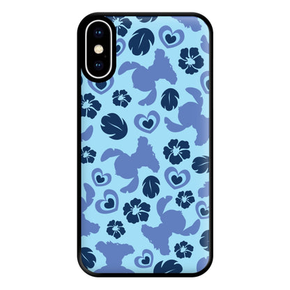 Blue Alien Silhouette Pattern Phone Case for iPhone XS Max