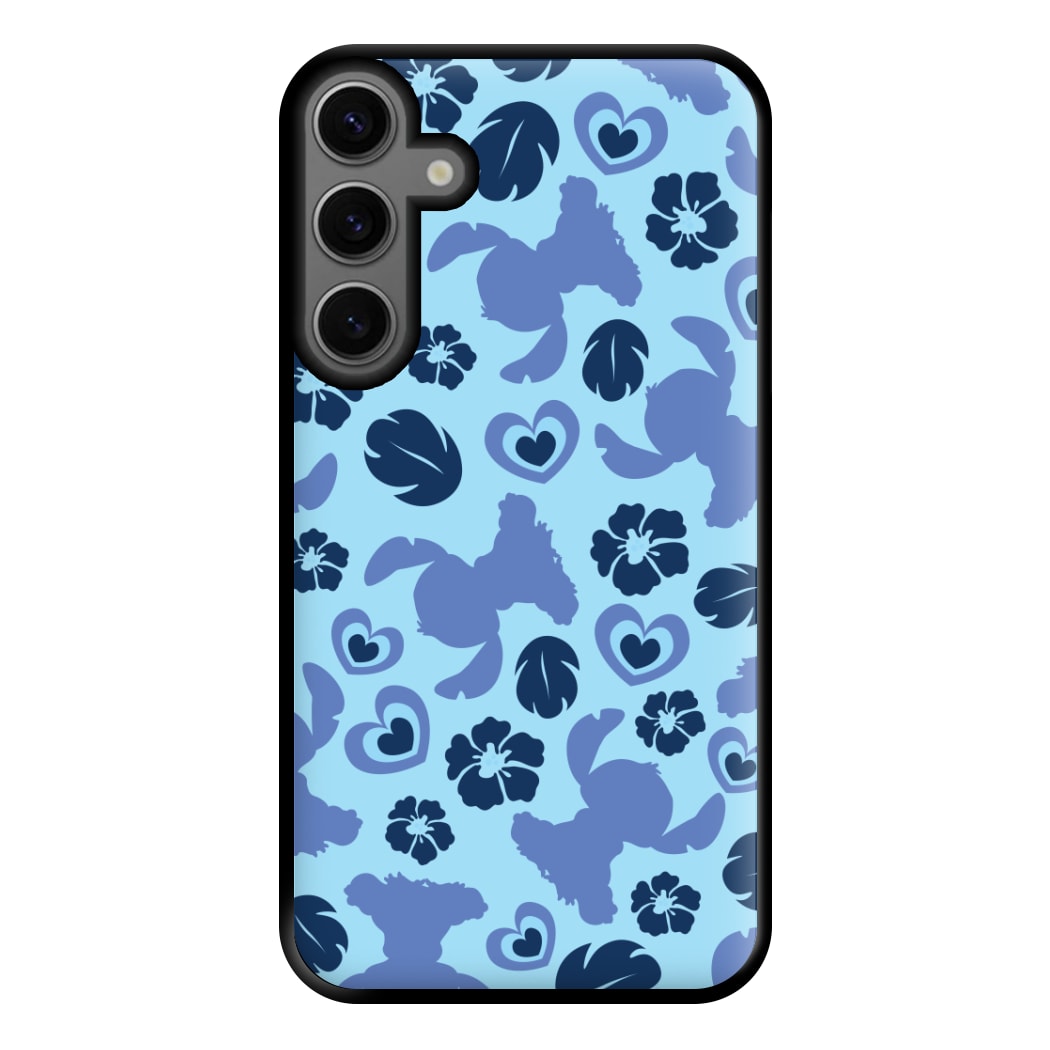 Blue Alien Silhouette Pattern Phone Case for Galaxy S23FE