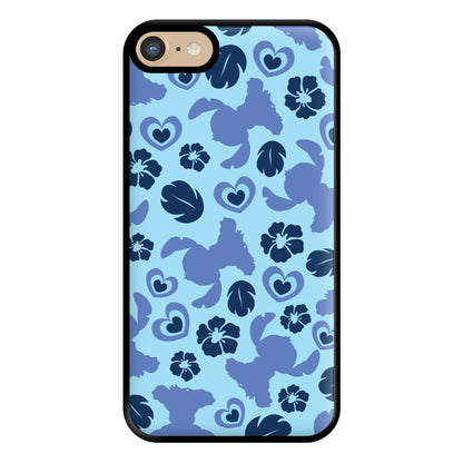 Blue Alien Silhouette Pattern Phone Case for iPhone 6 / 7 / 8 / SE