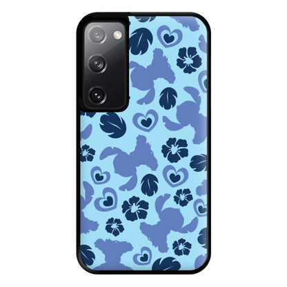 Blue Alien Silhouette Pattern Phone Case for Galaxy S20