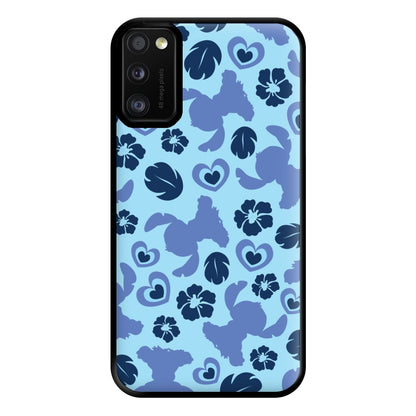 Blue Alien Silhouette Pattern Phone Case for Galaxy A41