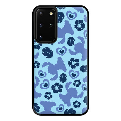 Blue Alien Silhouette Pattern Phone Case for Galaxy S20 Plus