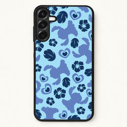 Blue Alien Silhouette Pattern Phone Case for Galaxy A57