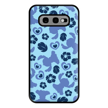 Blue Alien Silhouette Pattern Phone Case for Galaxy S10e