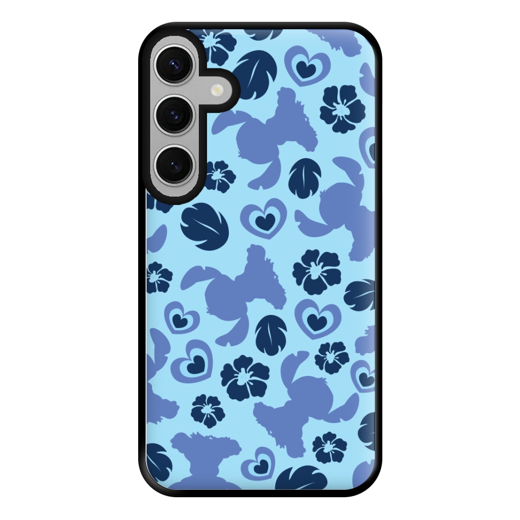 Blue Alien Silhouette Pattern Phone Case for Galaxy S24FE