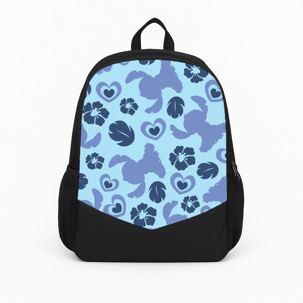 Blue Alien Silhouette Pattern Backpack