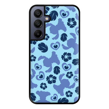 Blue Alien Silhouette Pattern Phone Case for Galaxy A15