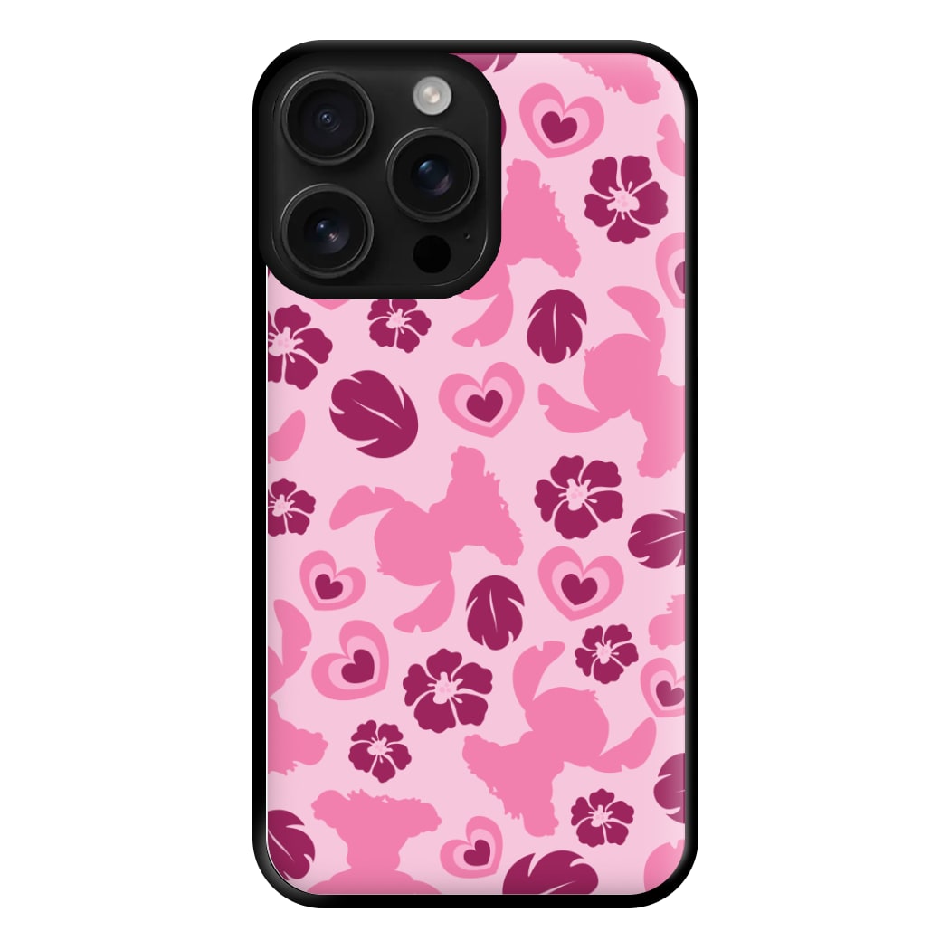 Pink Alien Silhouette Pattern Phone Case