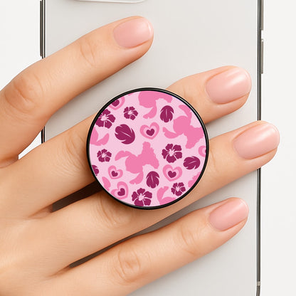 Pink Alien Silhouette Pattern Phone Grip