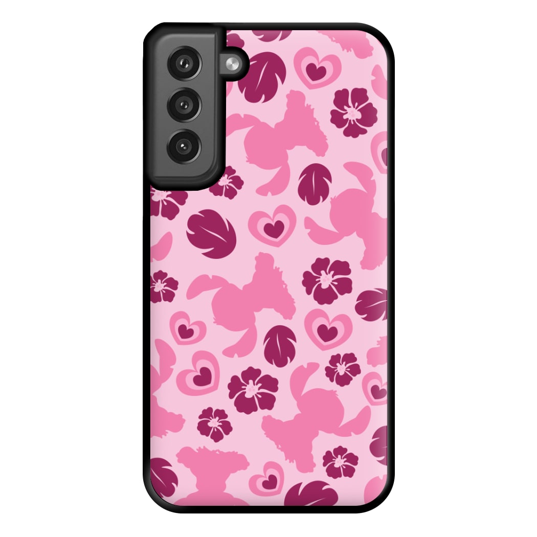 Pink Alien Silhouette Pattern Phone Case for Galaxy S21FE