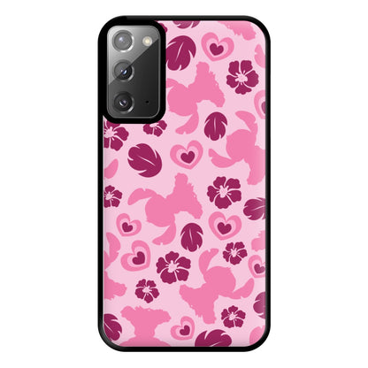 Pink Alien Silhouette Pattern Phone Case for Galaxy Note 20 Ultra