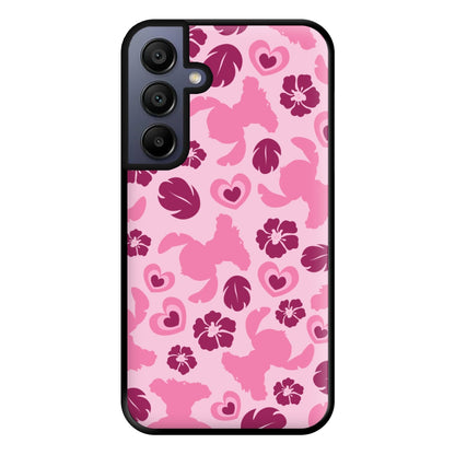 Pink Alien Silhouette Pattern Phone Case for Galaxy A15