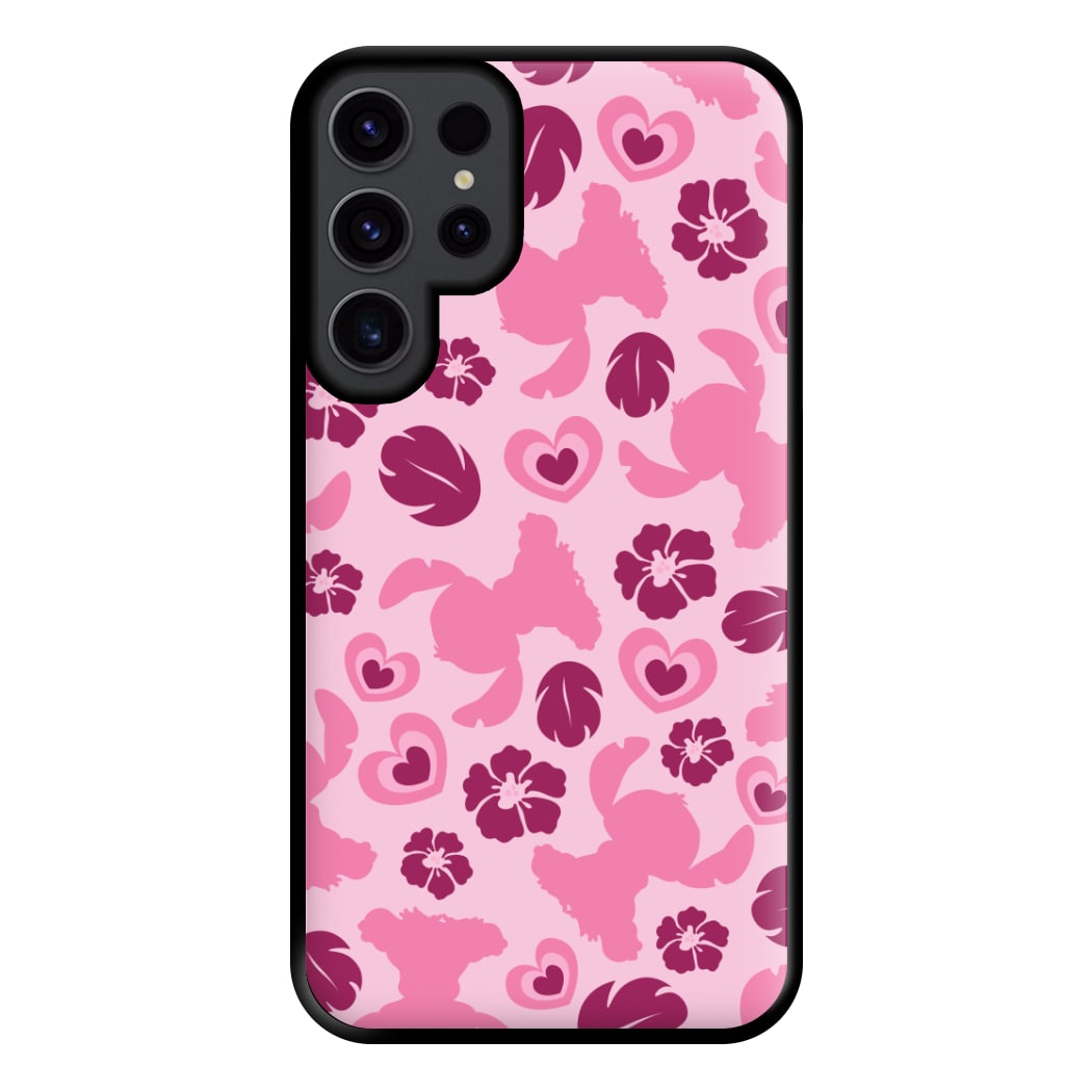 Pink Alien Silhouette Pattern Phone Case for Galaxy S23 Ultra