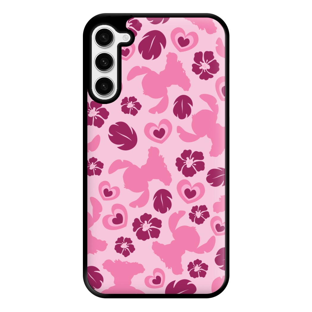 Pink Alien Silhouette Pattern Phone Case for Galaxy S23 Plus