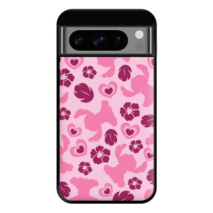 Pink Alien Silhouette Pattern Phone Case for Google Pixel 8 Pro