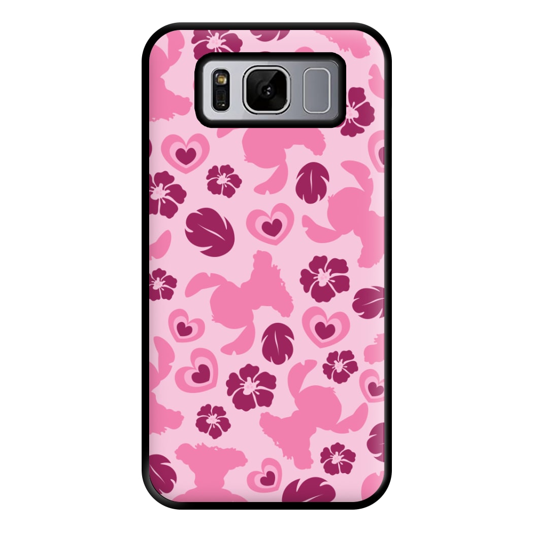 Pink Alien Silhouette Pattern Phone Case for Galaxy S8 Plus