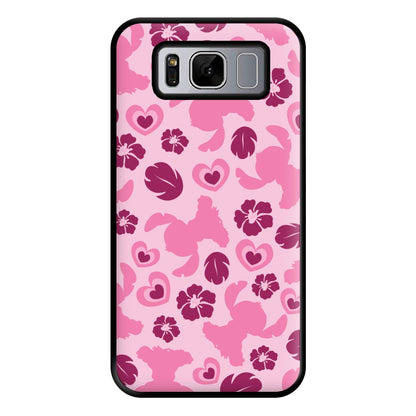 Pink Alien Silhouette Pattern Phone Case for Galaxy S8 Plus