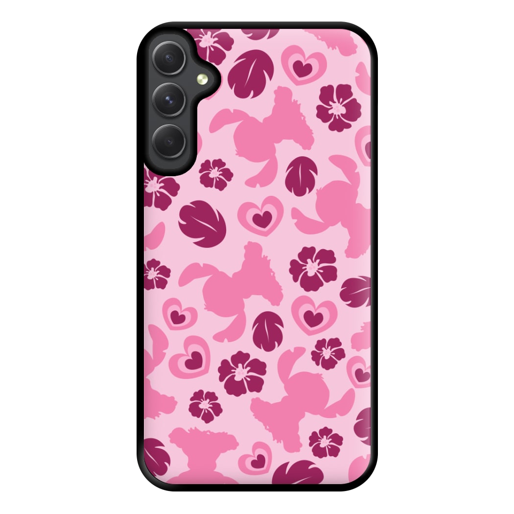 Pink Alien Silhouette Pattern Phone Case for Galaxy A34