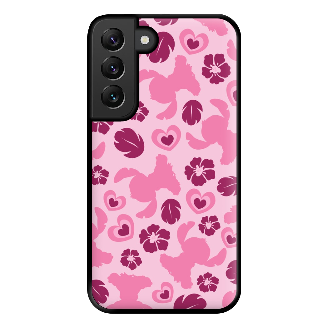 Pink Alien Silhouette Pattern Phone Case for Galaxy S22 Plus