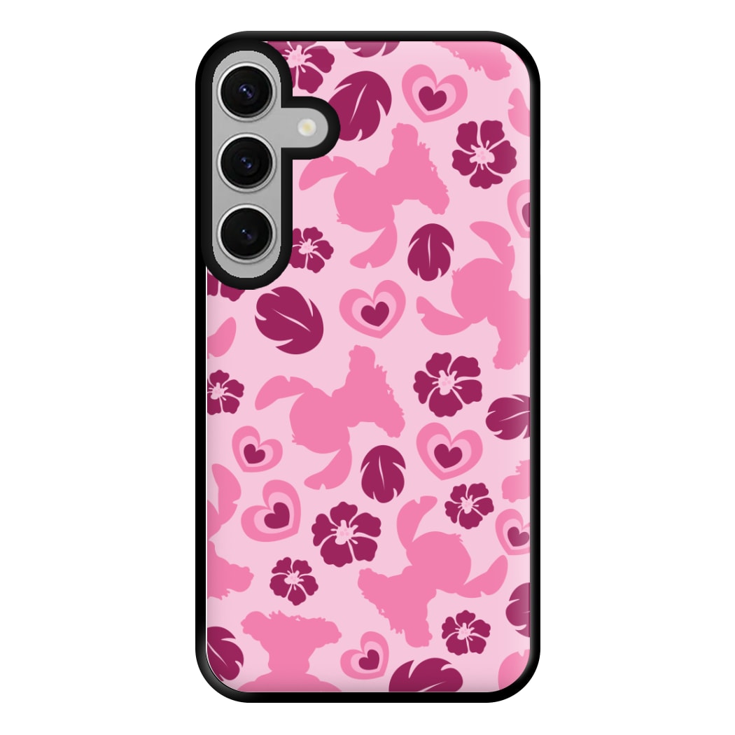 Pink Alien Silhouette Pattern Phone Case for Galaxy S24FE