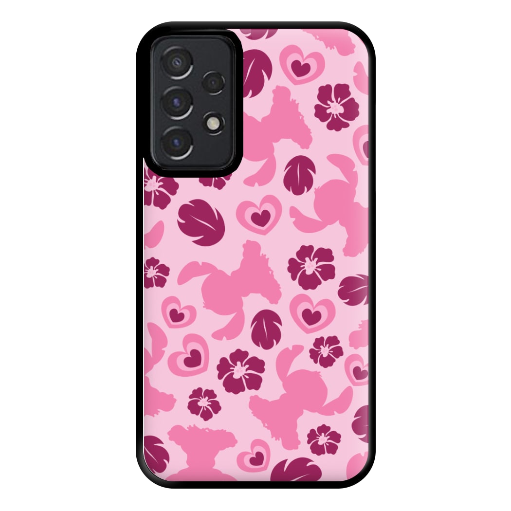 Pink Alien Silhouette Pattern Phone Case for Galaxy A52 / A52s