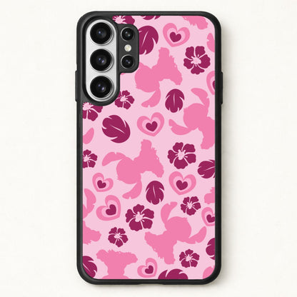Pink Alien Silhouette Pattern Phone Case for Galaxy S26 Ultra