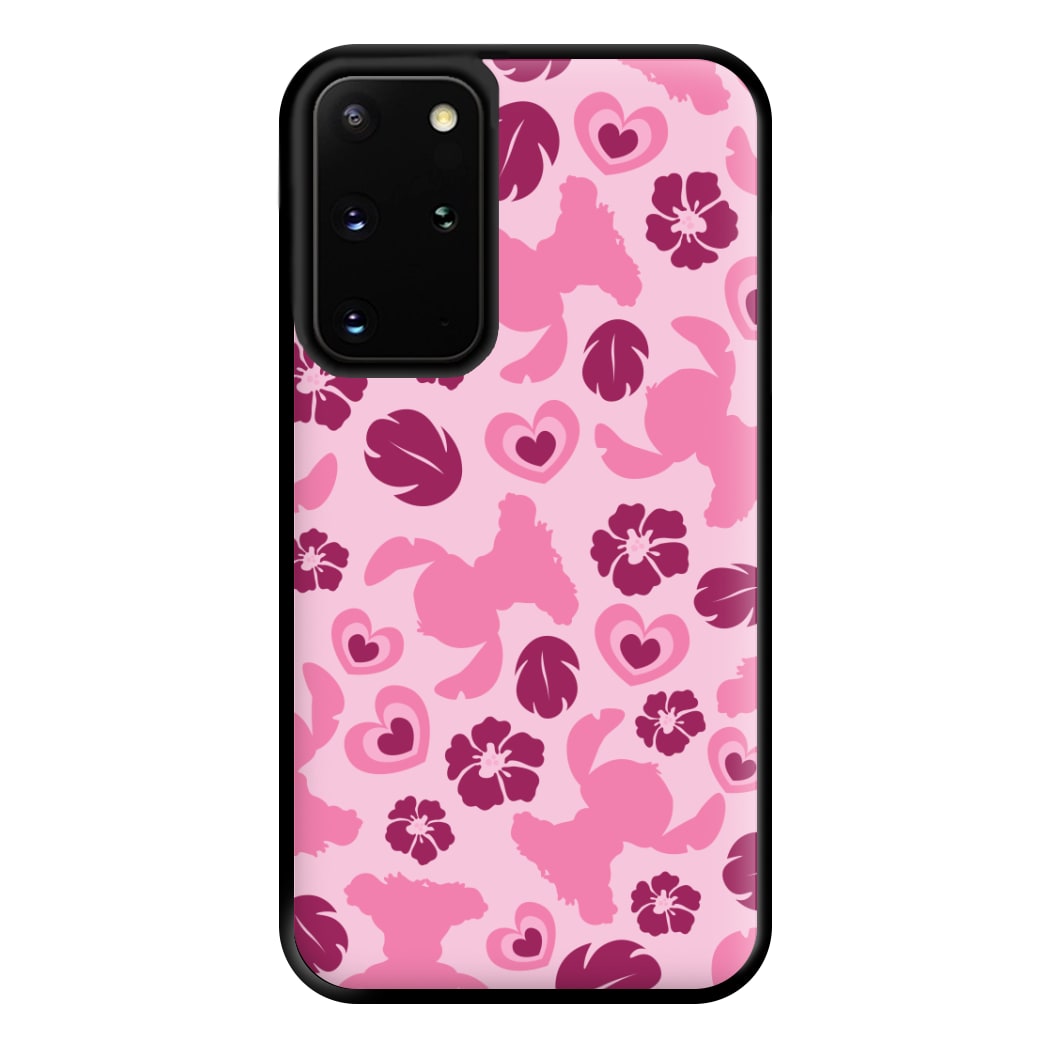 Pink Alien Silhouette Pattern Phone Case for Galaxy S20 Plus