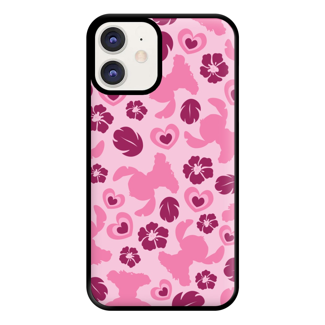 Pink Alien Silhouette Pattern Phone Case for iPhone 12 / 12 Pro