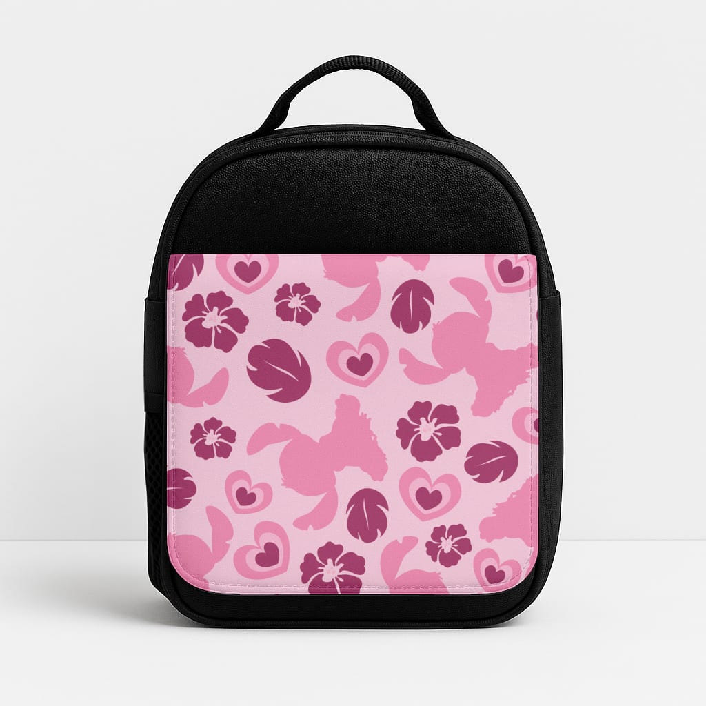 Pink Alien Silhouette Pattern Insulated Lunchbox